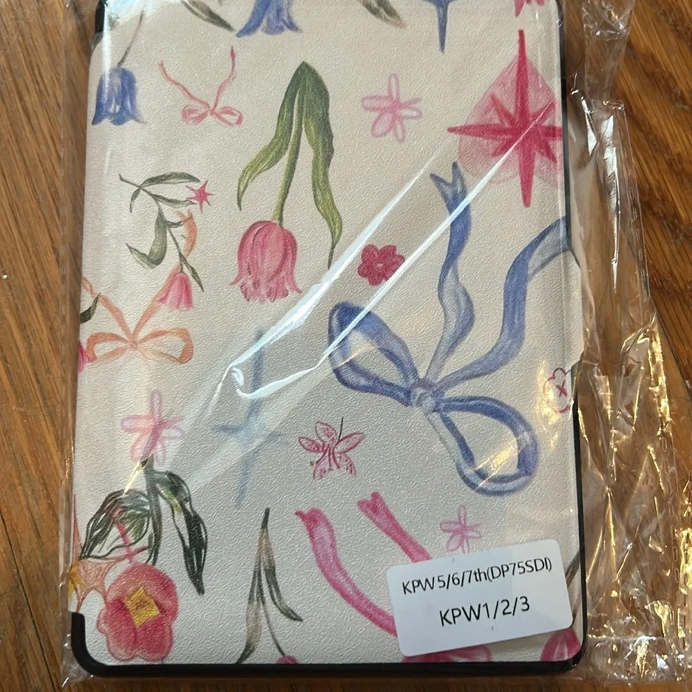 Floral Tablet Case with Pink and Blue Accents